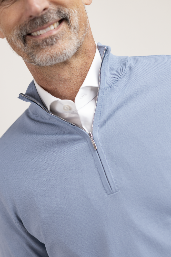 Valentoni TRIVERO QUARTER ZIP V10 BLUE GREY