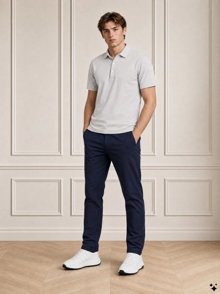Valenza SUPIMA POLO S/S 1005 15 PEARL GREY