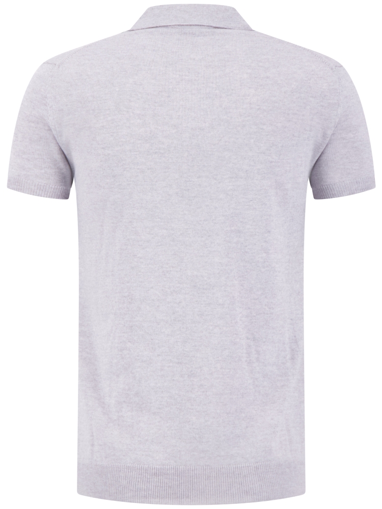 Aurelien BUTTONLESS RIBBED POLO SHIRT LIGHT GREY