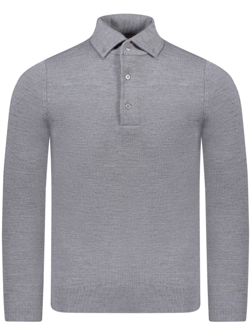 Valentoni Polo lm button down 803 mid grey foto 1