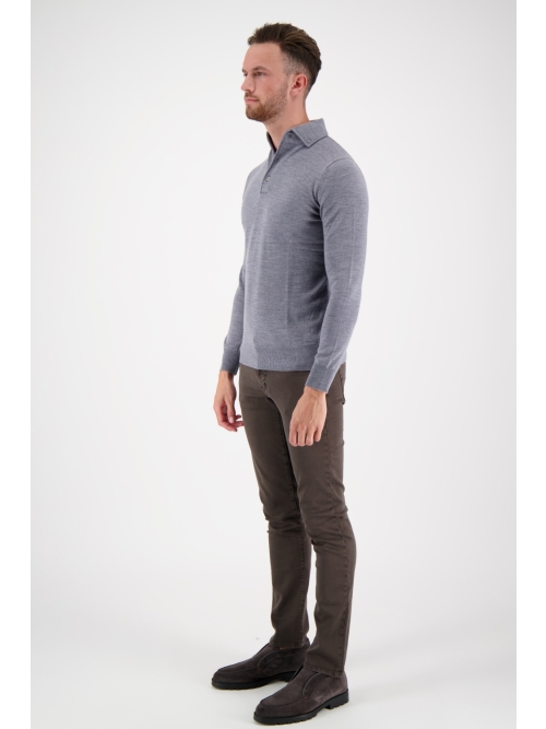Valentoni Polo lm button down 803 mid grey foto 6