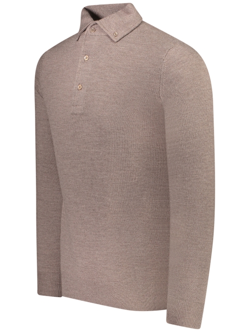 Valentoni Polo lm button down 806 Taupe foto 4