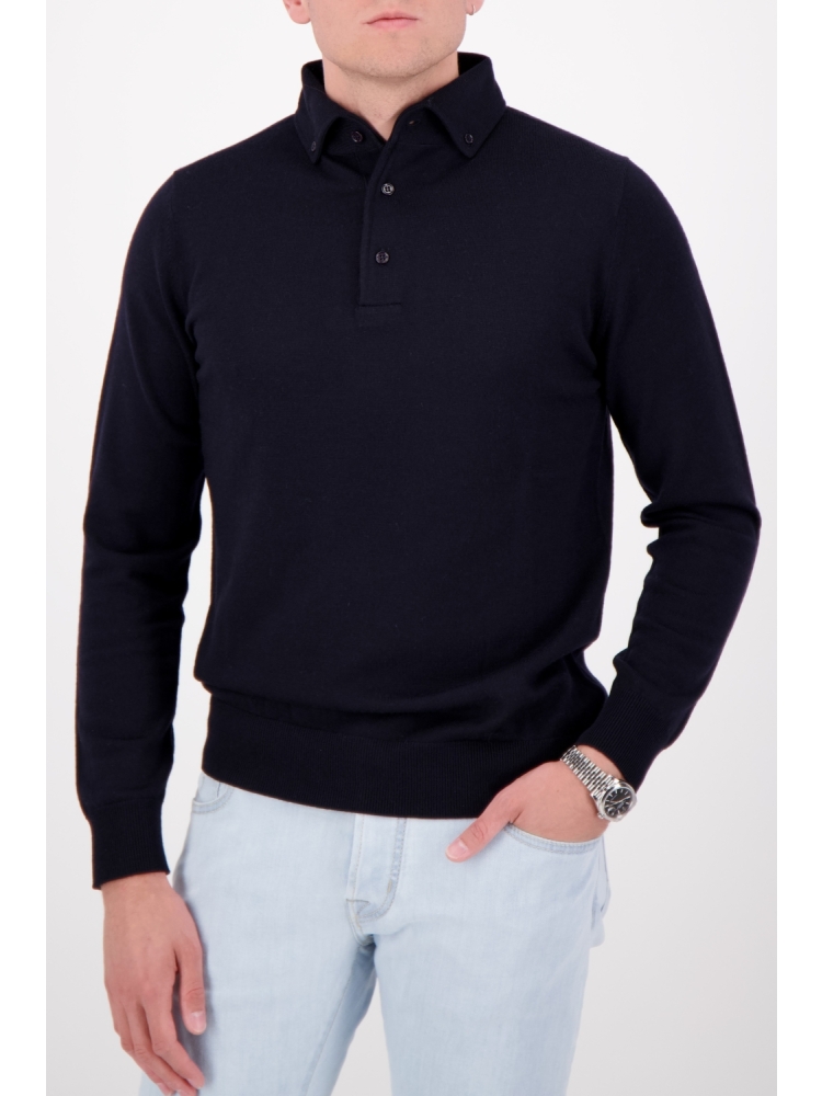 Valentoni POLO BUTTON DOWN 830 BLACK NAVY