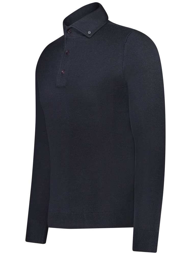 Valentoni POLO BUTTON DOWN 830 BLACK NAVY