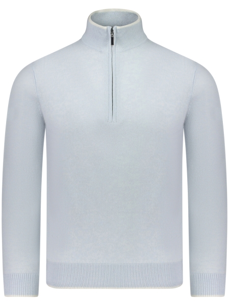 Valentoni TOM HALF ZIP ICE BLUE/CREAM Valentoni TOM HALF ZIP ICE BLUE/CREAM