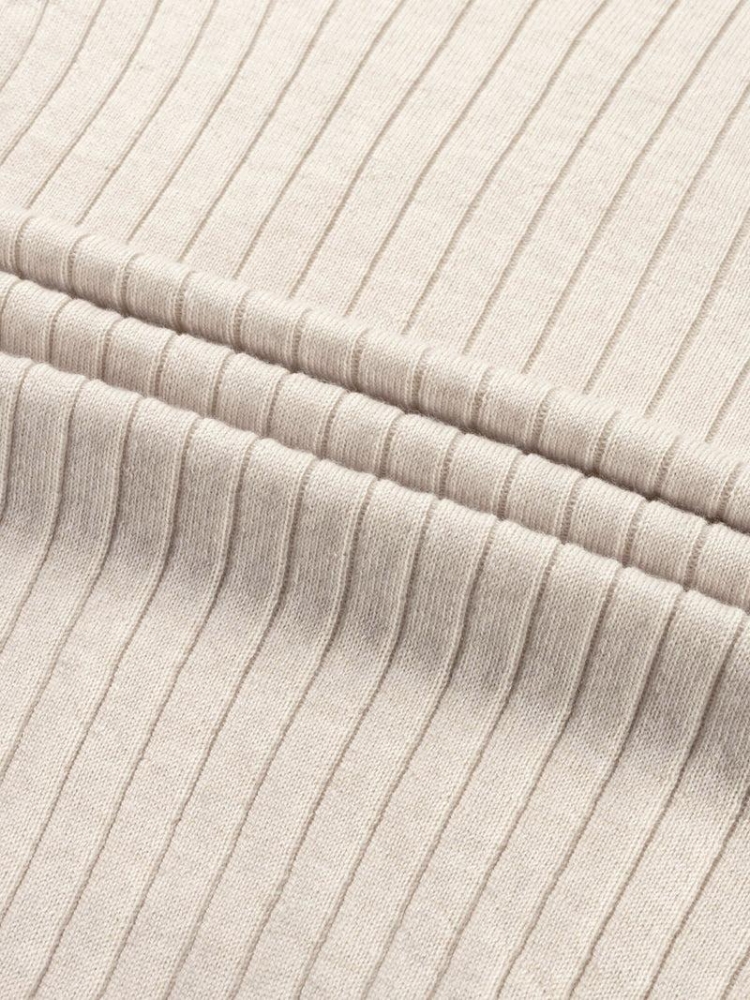 Aurelien RIBBED ZIPPER POLO LIGHT BEIGE