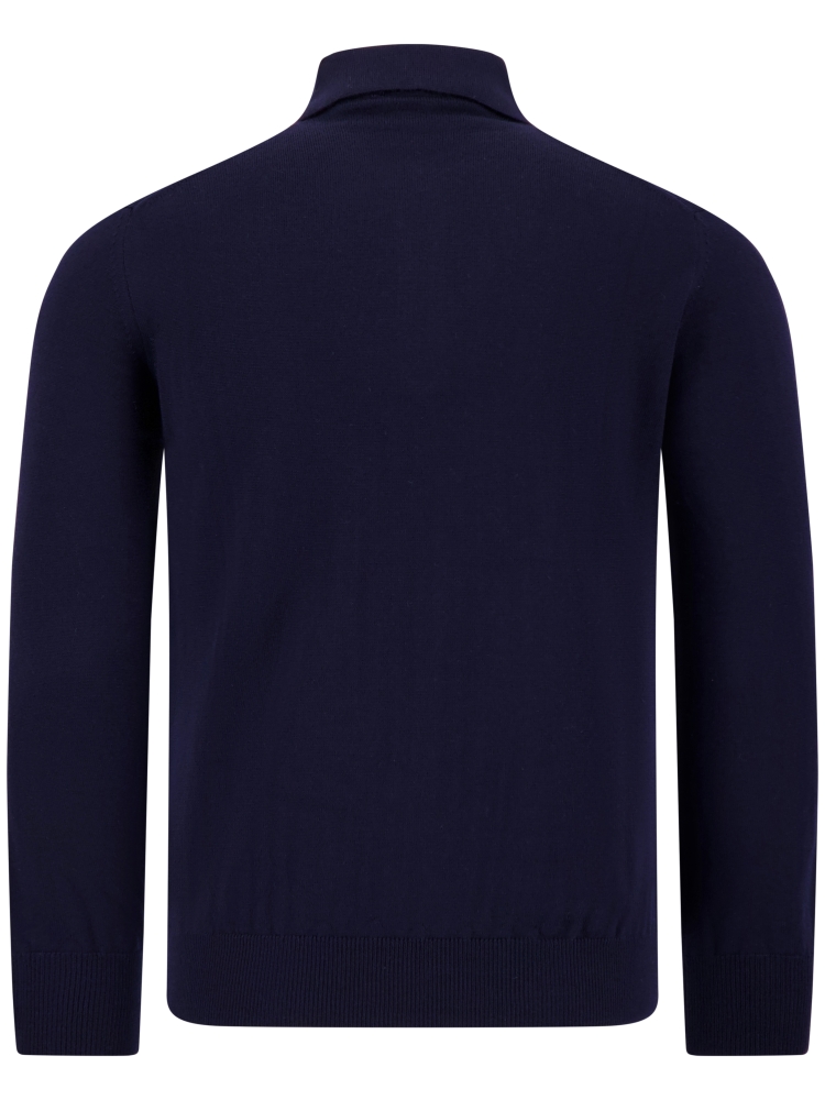 Aurelien RIBBED ZIPPER POLO NAVY