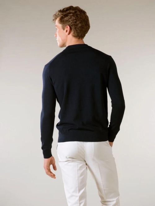 Aurelien RIBBED ZIPPER POLO NAVY foto 6