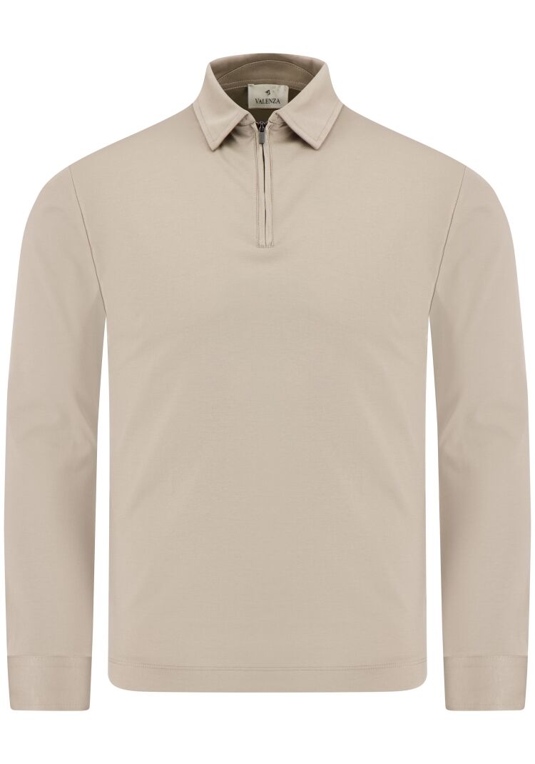 Valenza SUPIMA POLO ZIP 1020 68 LEAD GREY