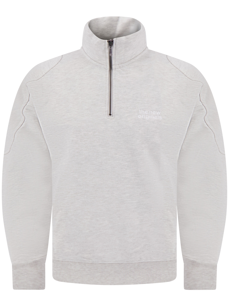 TNO EMBLEM HALF-ZIP LIGHT GREY MEL.