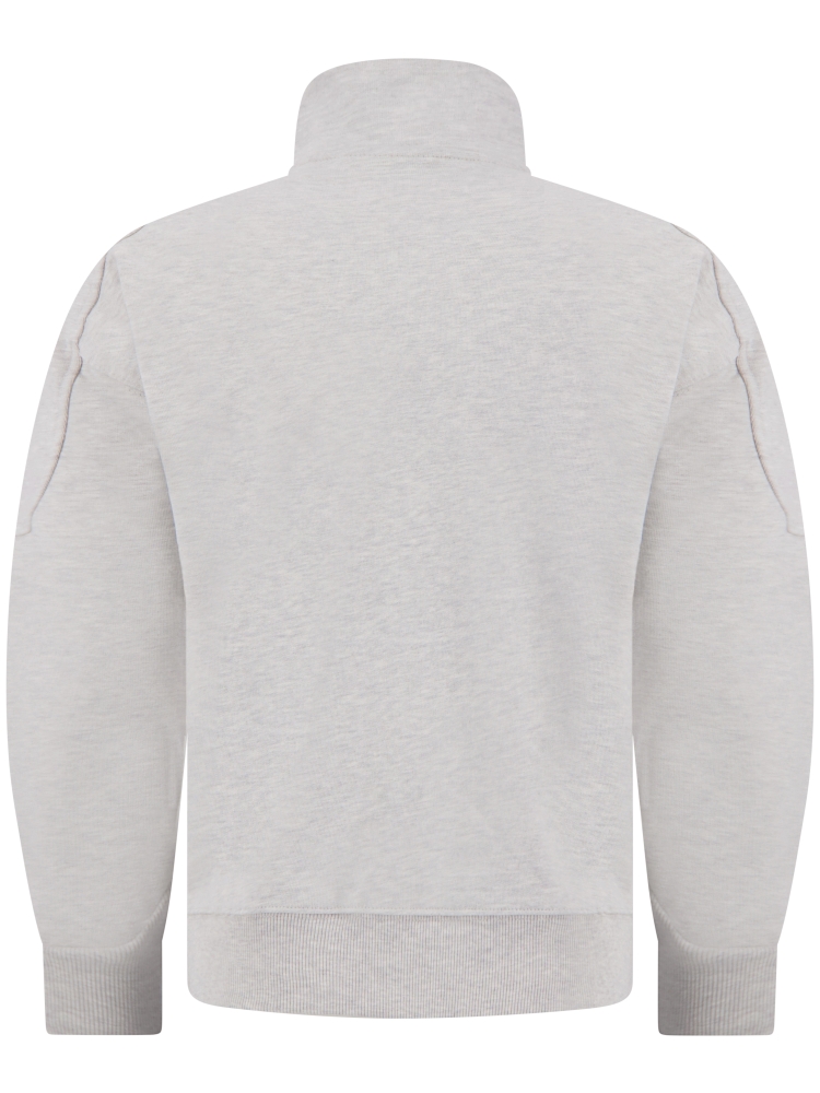TNO EMBLEM HALF-ZIP LIGHT GREY MEL.
