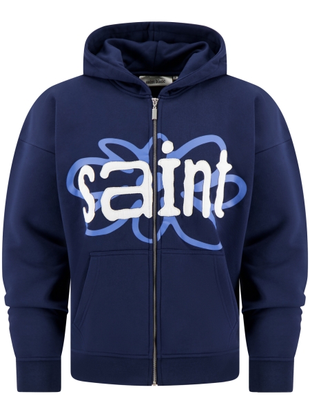 Saint Blanc FLOWER PATCH ZIPPER BLUE Saint Blanc FLOWER PATCH ZIPPER BLUE