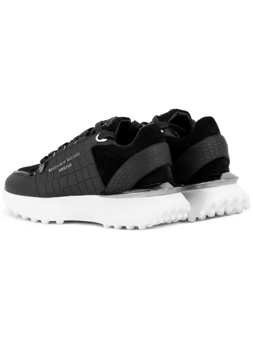 benjamin berner BNJ0181 ALLIGATOR EFFECT SUEDE BLACK foto 3