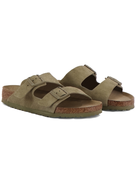Birkenstock ARIZONA SOFT NATURAL FADED KHAKI Birkenstock ARIZONA SOFT NATURAL FADED KHAKI