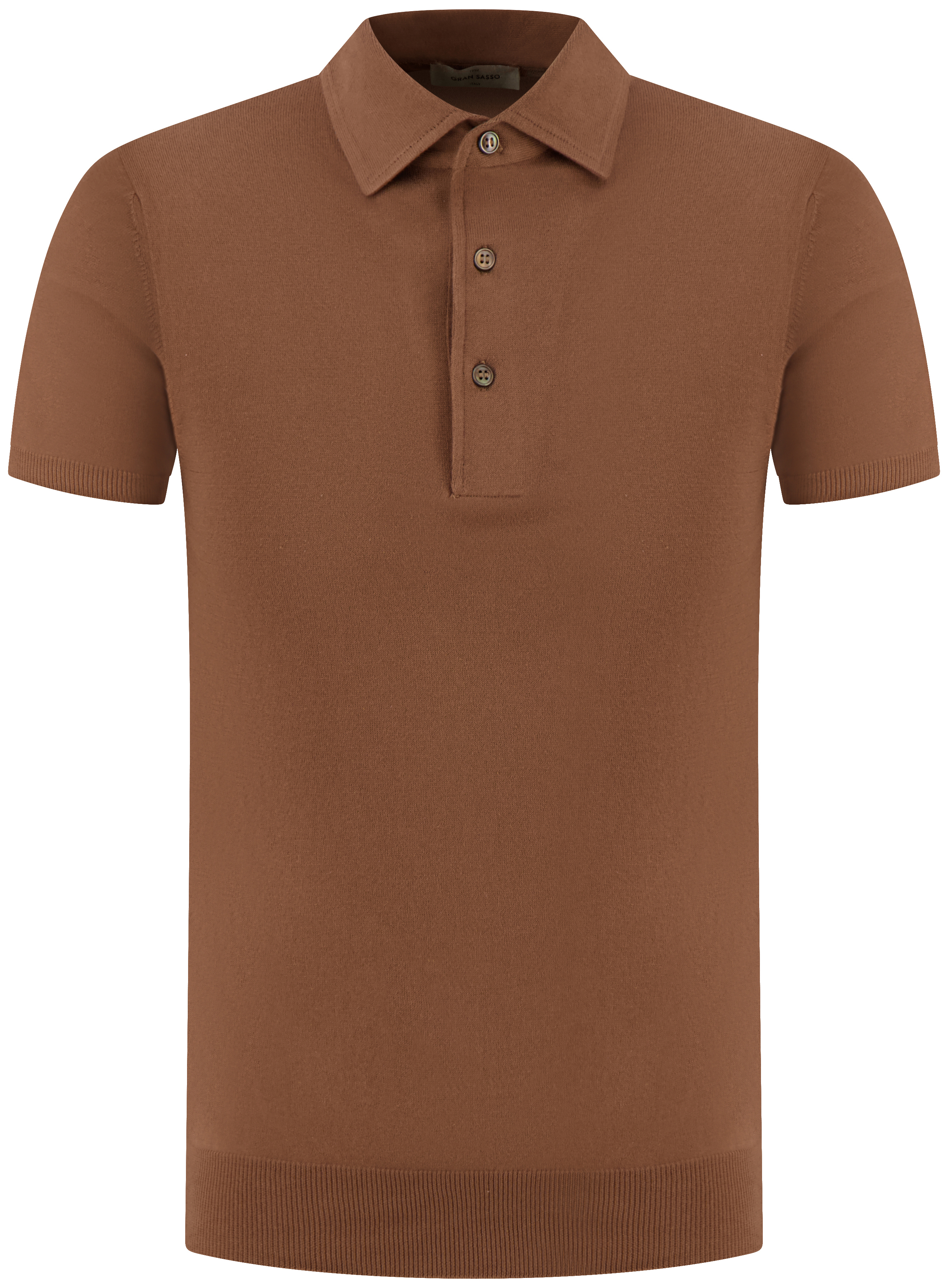 Gran Sasso Polo korte mouw Bruin polo km kopen | Hans voortman