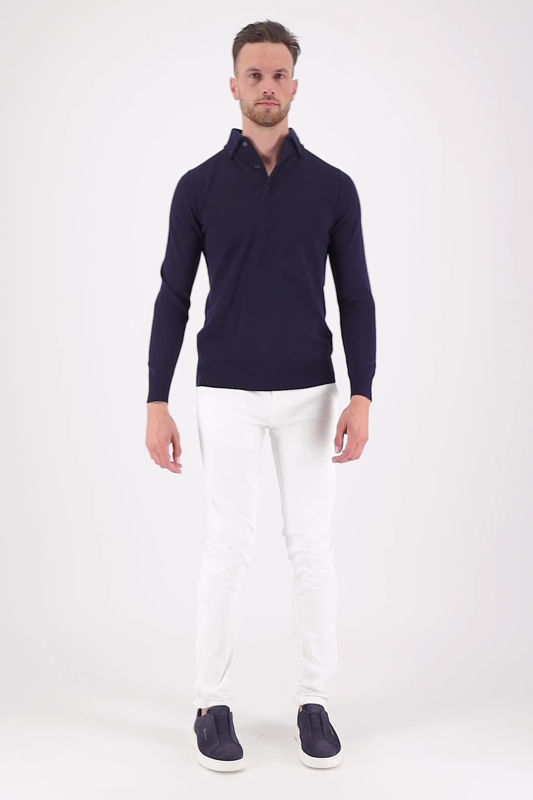 Valentoni Polo lm button down 830 d. navy video