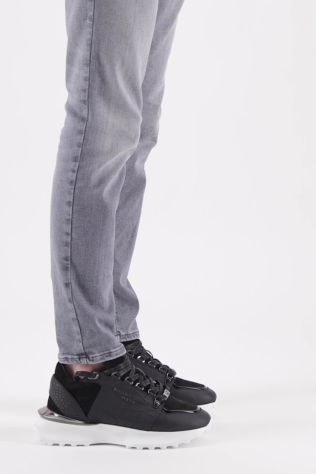 benjamin berner BNJ0181 ALLIGATOR EFFECT SUEDE BLACK video